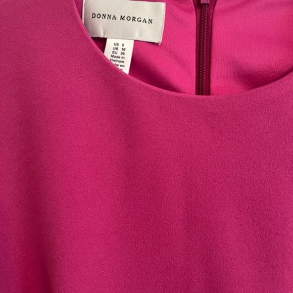 Donna Morgan Pink Sheath Dress Tulip elbow length sleeves - Picture 3 of 7